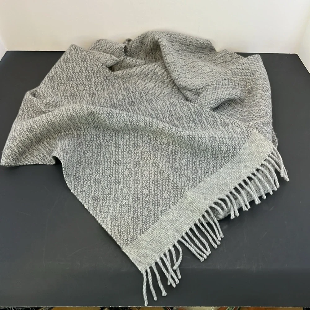 Vintage Gray Fringed Cashmere Scarf by Royal - NWT